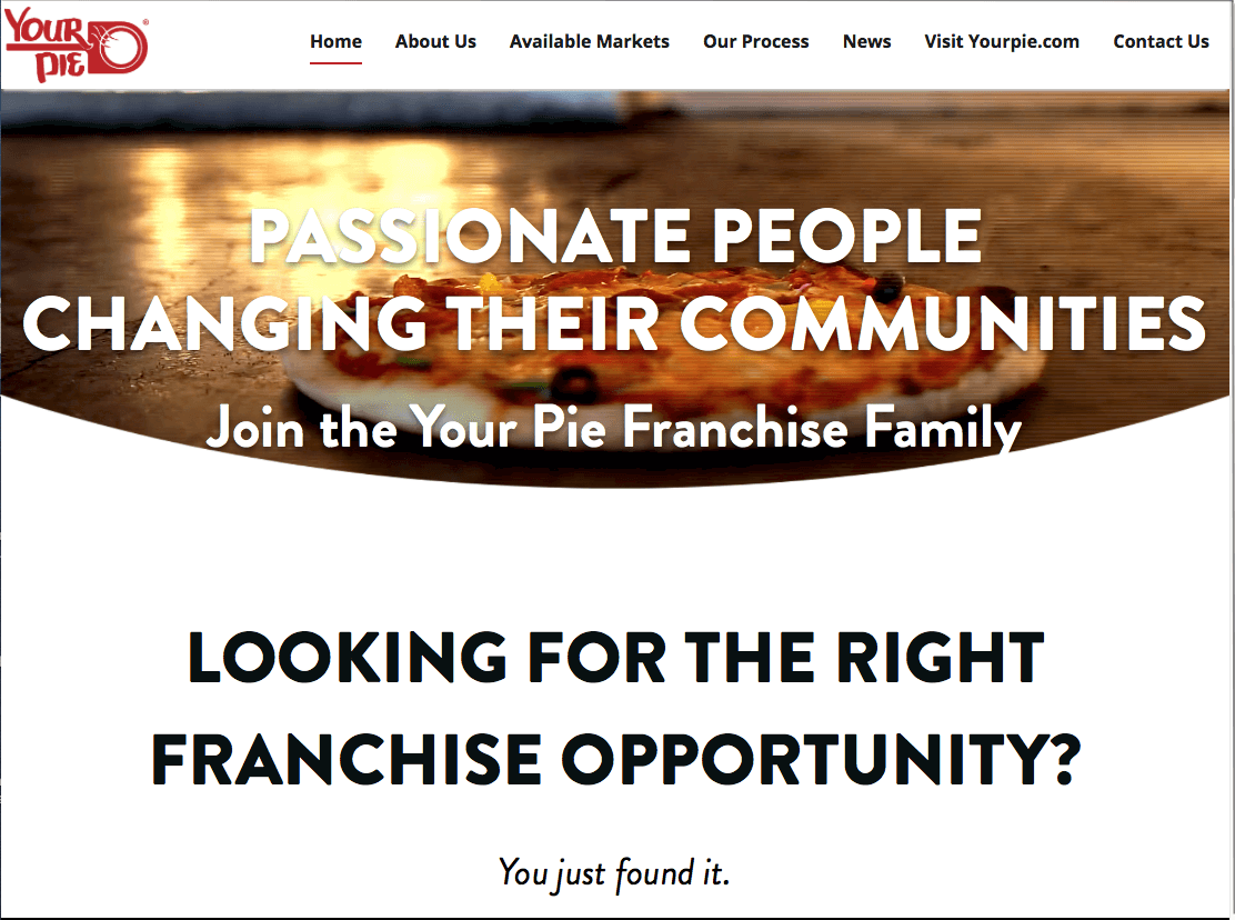 your pie franchise website launch